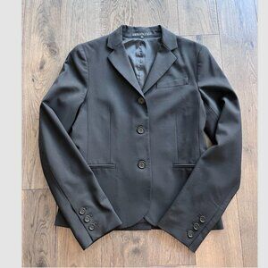 Theory Black Wool Blazer Size 4 Women's 3-Button Classic Tailored Workwear
